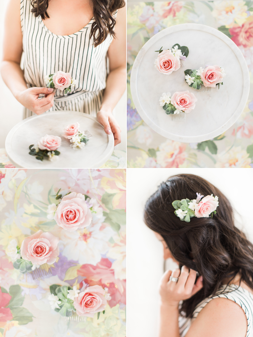 How To Make Fresh Flower Hair Combs Rhiannon Bosse Michigan